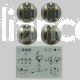 UK-48S4 KNOB SET OF 4- UNIVERSAL KIT STAINLESS STEEL APPEARANCE, 48MM SKIRT *THESE KNOBS FIT MANY DIFFERENT MODELS*